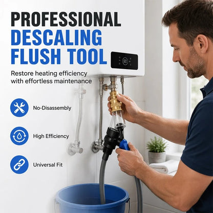 Universal Water Heater Cleaning Kit – Chemical-Free Sediment Remover with Rubber Gaskets