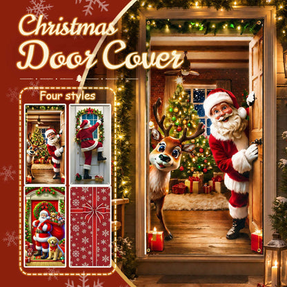 New Christmas Door Cover – Festive Holiday Party Decoration & Door Curtain