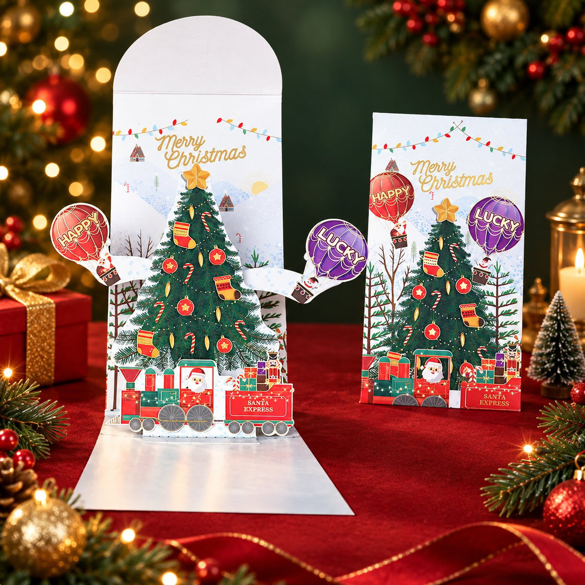 🎁Handmade 3D Christmas Money Gift Card, Pop Up Holiday Card with Cash Envelope, Creative Christmas Greeting Card for Kids, Family & Loved Ones💵