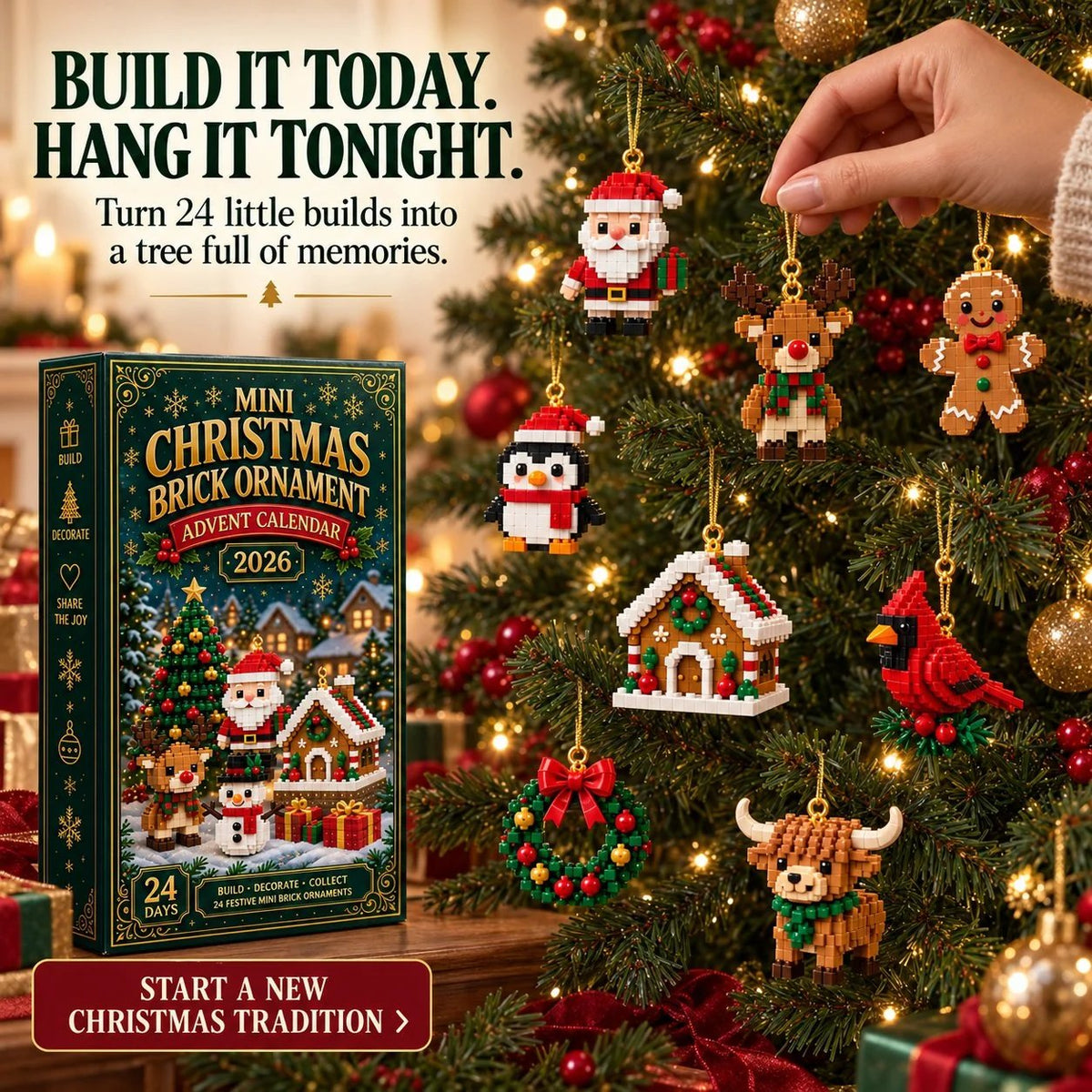 🎄 24-Day Mini Christmas Ornament Advent Calendar