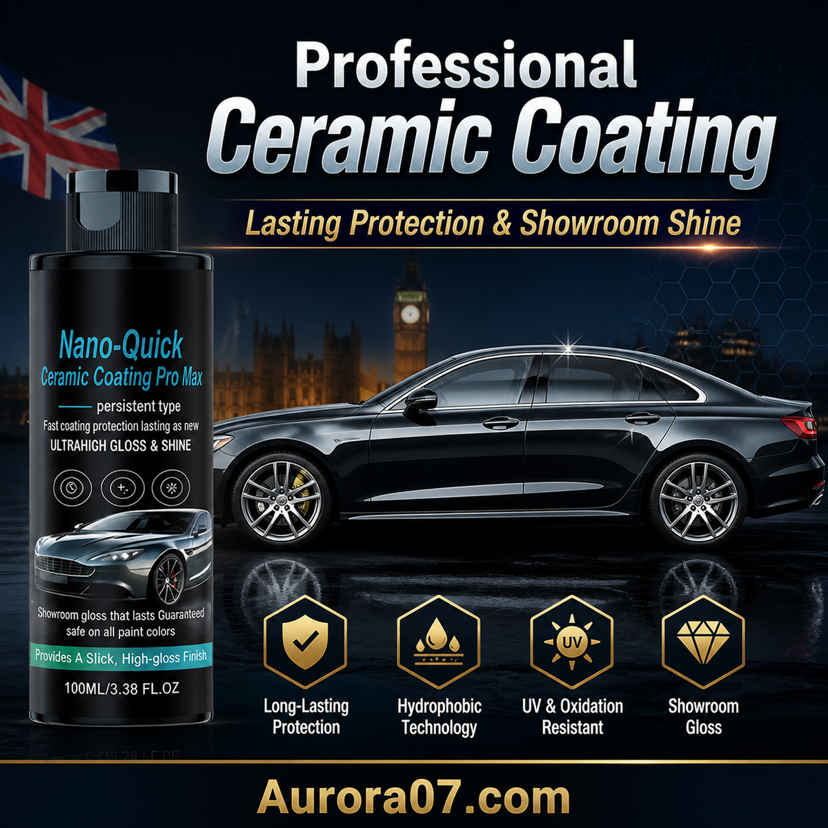 🚗 LIMITED‑TIME 50% OFF! 💥 High‑Gloss Nano Ceramic Spray – Hydrophobic, Long‑Lasting, Easy Application ✨