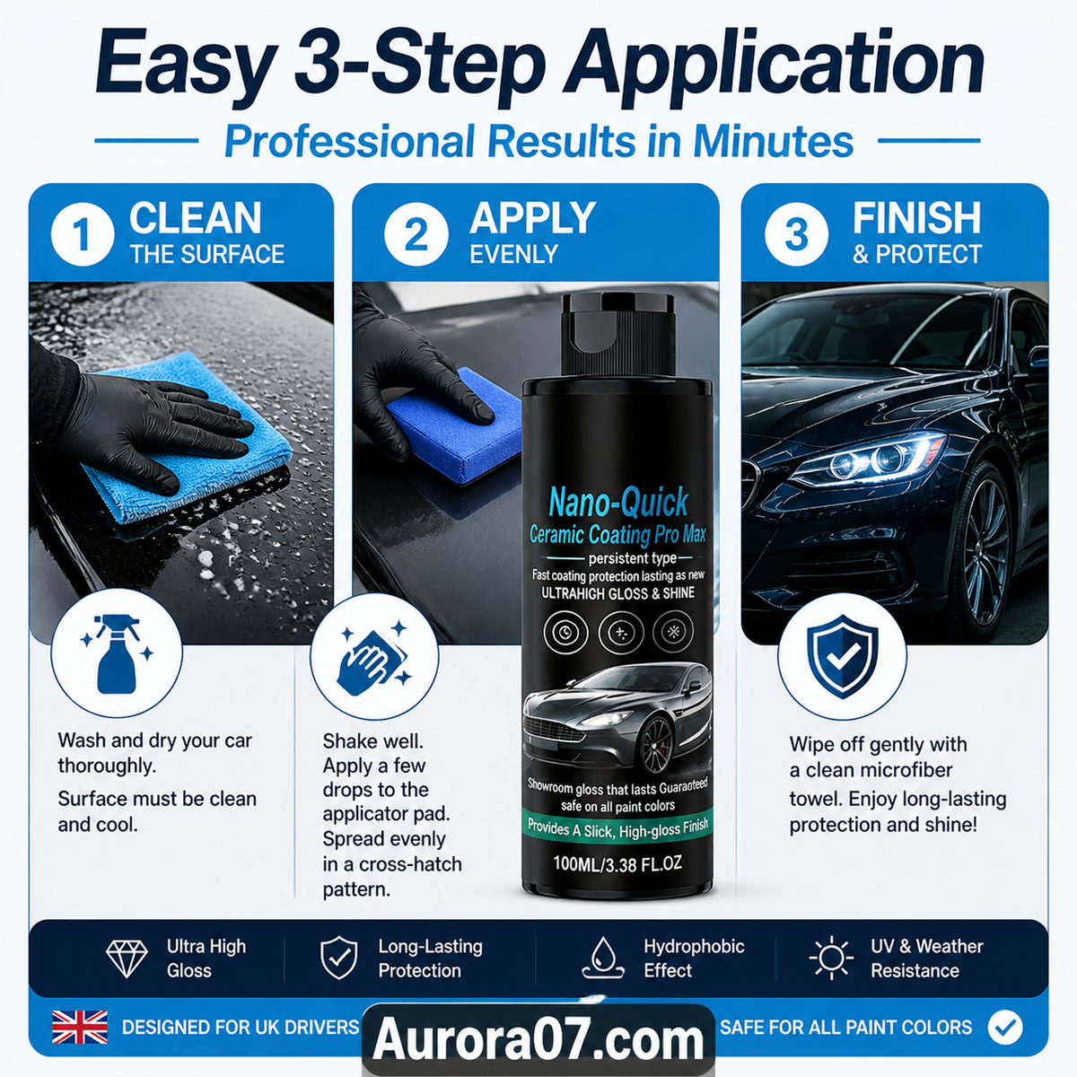 🚗 LIMITED‑TIME 50% OFF! 💥 High‑Gloss Nano Ceramic Spray – Hydrophobic, Long‑Lasting, Easy Application ✨