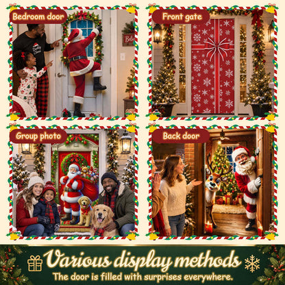 New Christmas Door Cover – Festive Holiday Party Decoration & Door Curtain