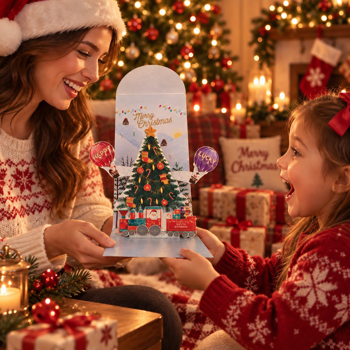 🎁Handmade 3D Christmas Money Gift Card, Pop Up Holiday Card with Cash Envelope, Creative Christmas Greeting Card for Kids, Family & Loved Ones💵