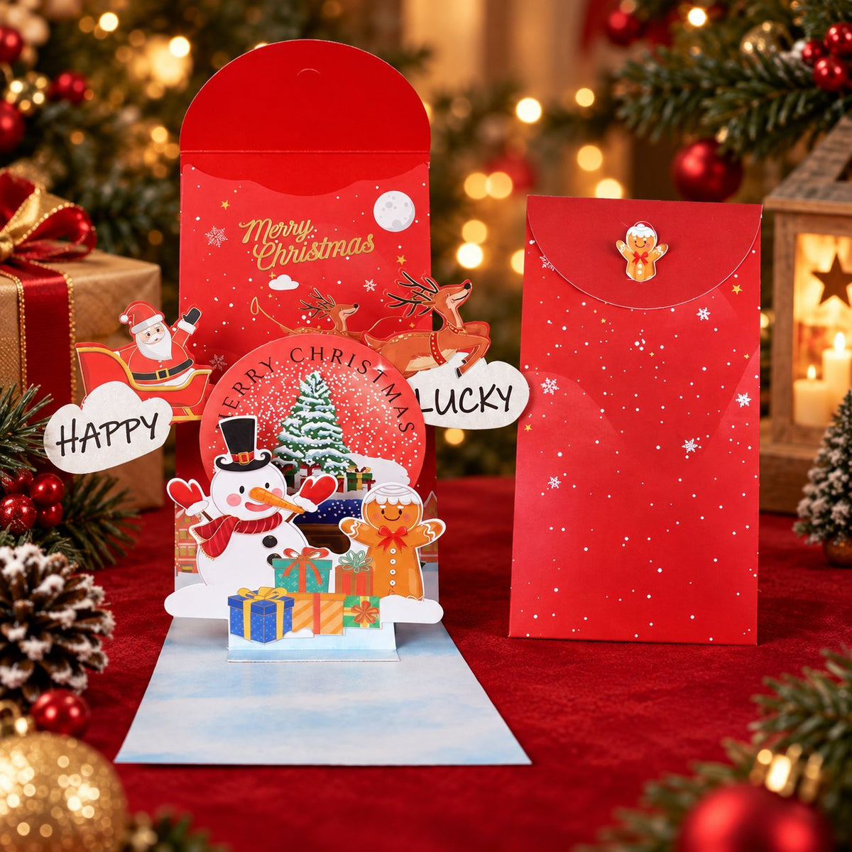 🎁Handmade 3D Christmas Money Gift Card, Pop Up Holiday Card with Cash Envelope, Creative Christmas Greeting Card for Kids, Family & Loved Ones💵