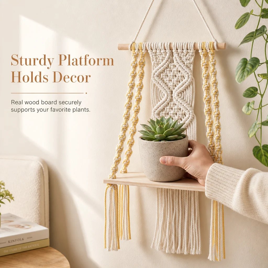 📢📢50% OFF !! ⏰Bohemian Handwoven Floating Shelf🌿