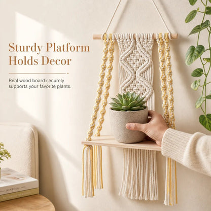 📢📢50% OFF !! ⏰Bohemian Handwoven Floating Shelf🌿