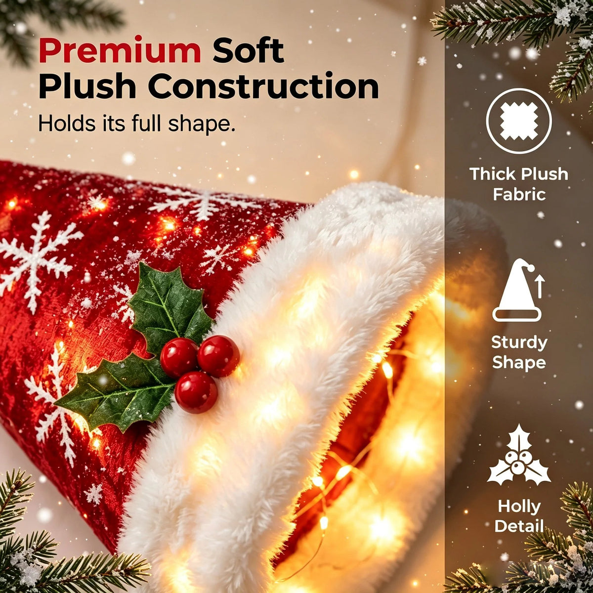 🎅✨Light‑Up Santa Hat Hanging Chandelier, Plush Christmas Pendant Light