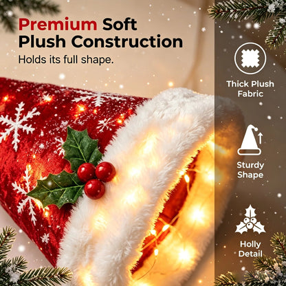 🎅✨Light‑Up Santa Hat Hanging Chandelier, Plush Christmas Pendant Light
