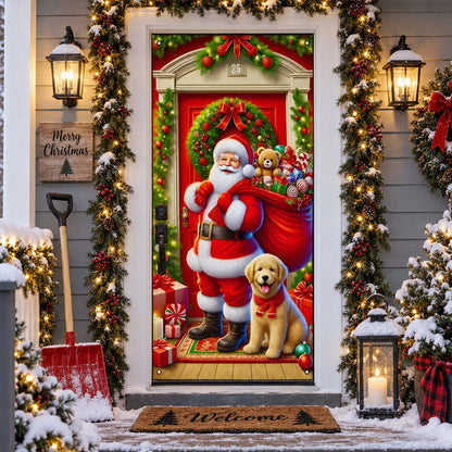 New Christmas Door Cover – Festive Holiday Party Decoration & Door Curtain