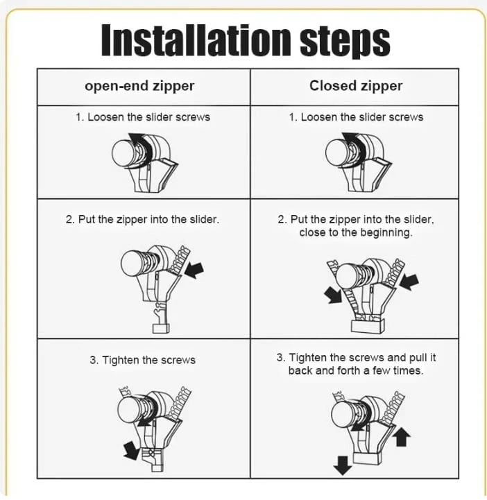 Easy Installation Zipper Repair Kit