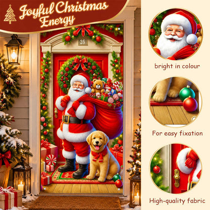 New Christmas Door Cover – Festive Holiday Party Decoration & Door Curtain