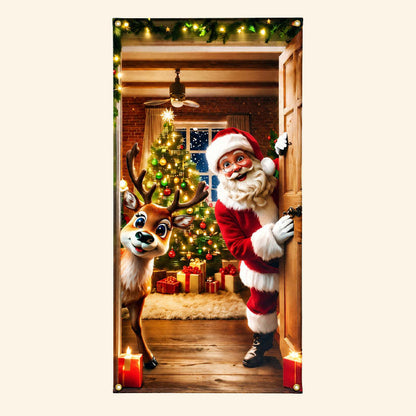 New Christmas Door Cover – Festive Holiday Party Decoration & Door Curtain