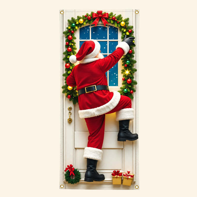 New Christmas Door Cover – Festive Holiday Party Decoration & Door Curtain