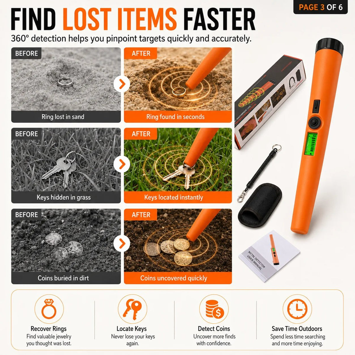 High Sensitivity Handheld Metal Detector