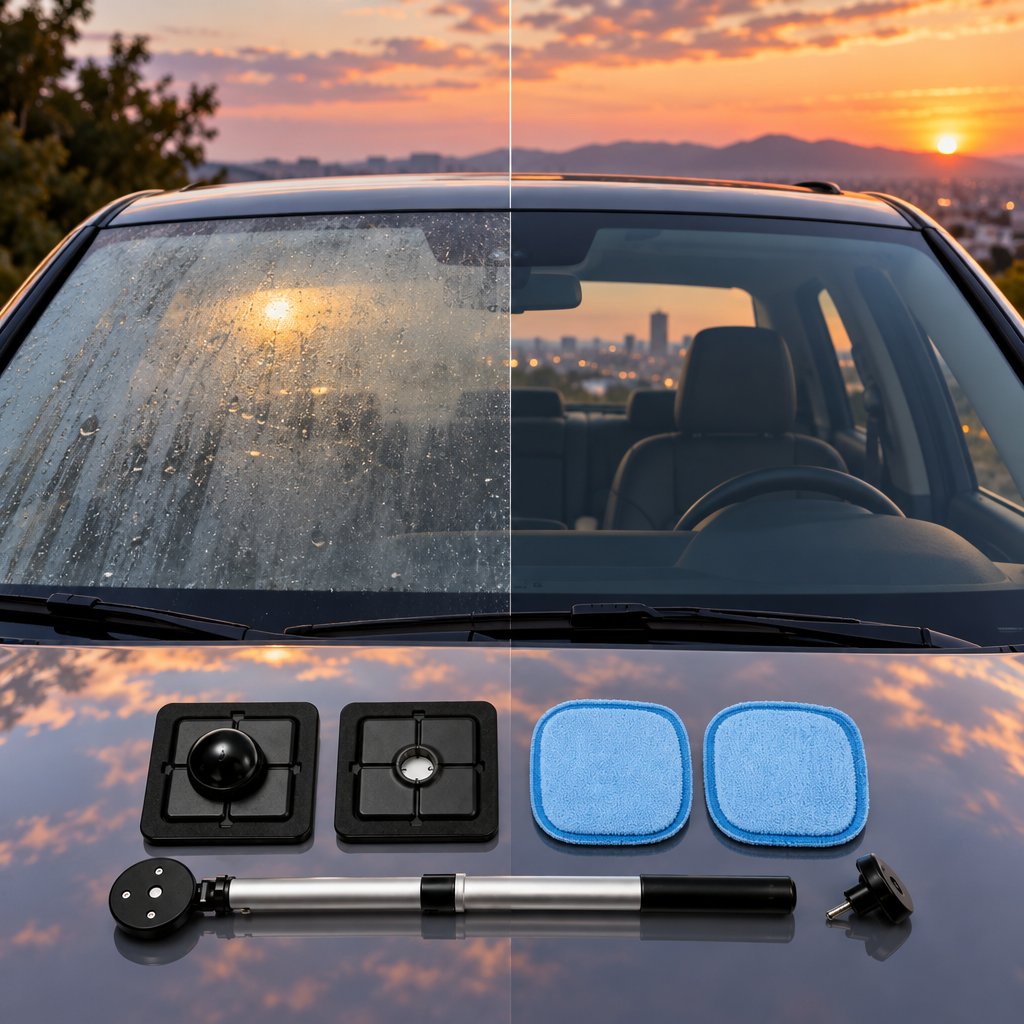 Dual Magnetic Car Windshield Cleaner | Streak-Free Auto Glass Cleaning Kit
