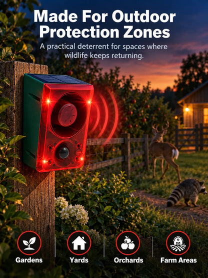 🚨 Solar-Powered Outdoor Motion Alarm – Remote-Controlled Farm & Garden Security Siren