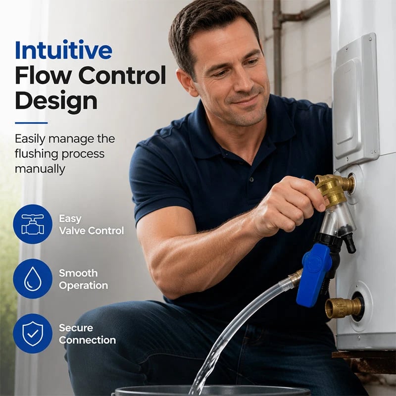 Universal Water Heater Cleaning Kit – Chemical-Free Sediment Remover with Rubber Gaskets