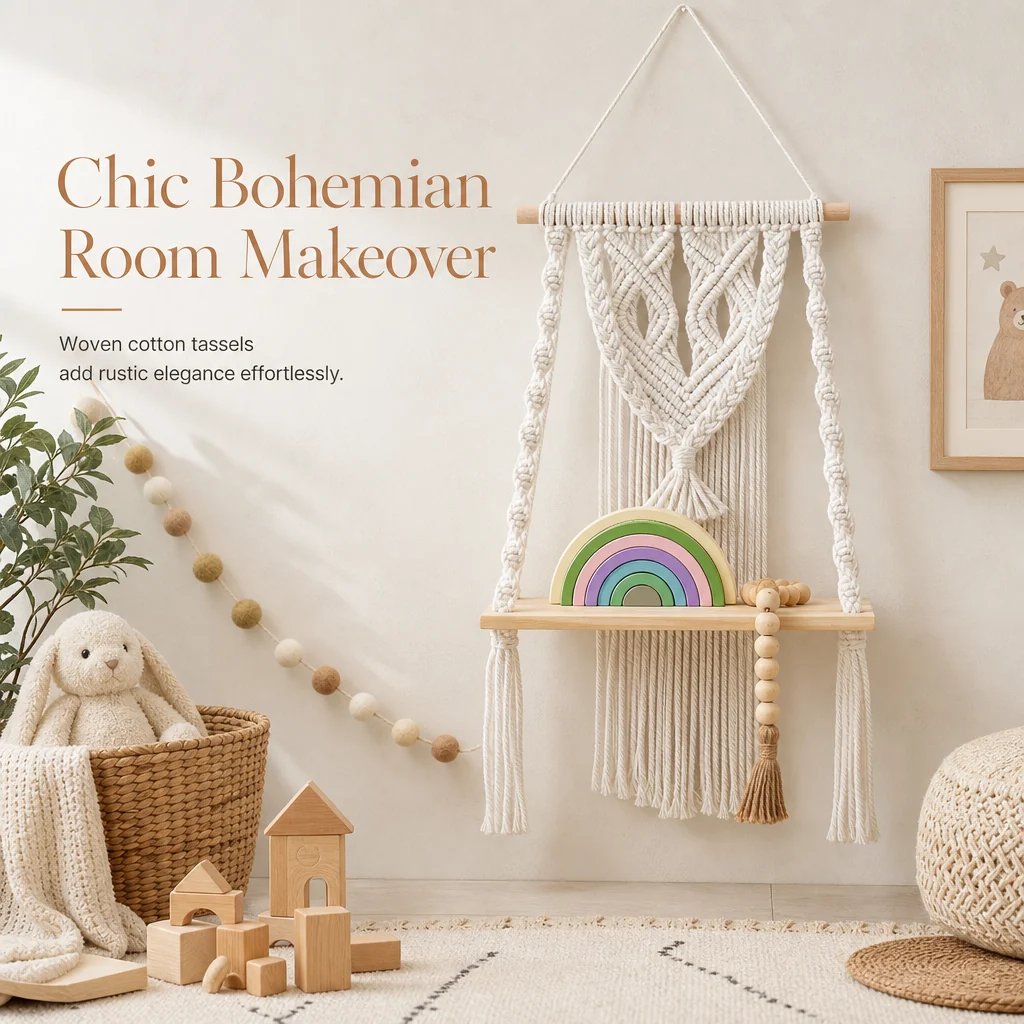 📢📢50% OFF !! ⏰Bohemian Handwoven Floating Shelf🌿